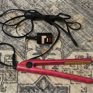 Pink and Orange Polka Dot Ultra Chi Hair Straightener